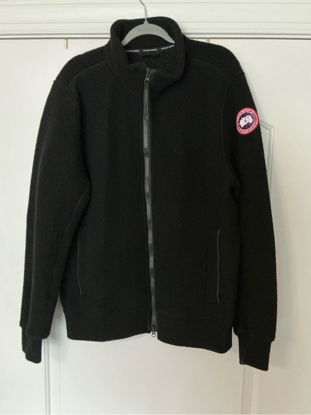 Size XL - Canada Goose Lawson Black Wool Blend Fleece Full Zip Jacket